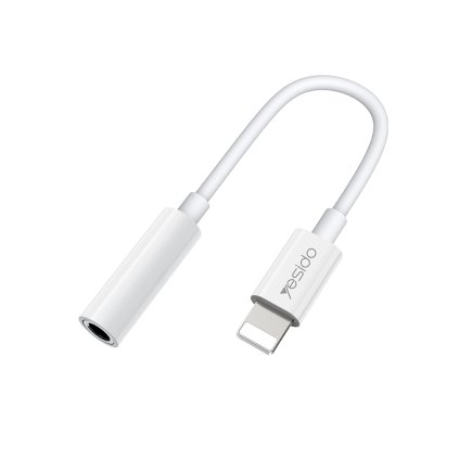 Audio adaptér Yesido YAU31 Bluetooth Lightning - 3,5 mm jack biely