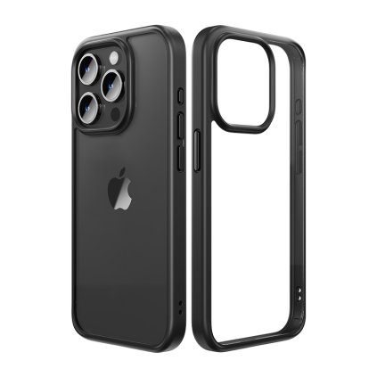Zadný kryt Rock Guard Series pre iPhone 15 Pro číro-čierny