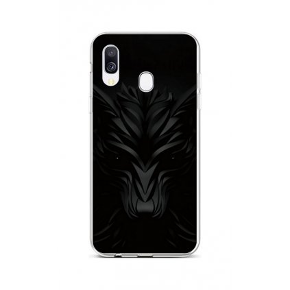 Zadný silikónový kryt na Samsung A40 Čierny vlk