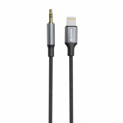 Audio adaptér Swissten Lightning - 3,5 mm jack 1,5 m čierny