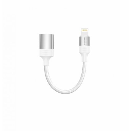 Adaptér OTG Swissten Lightning - USB-A 0,13 m biely