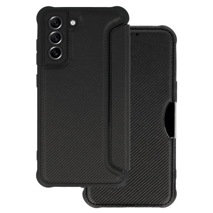 Flipové puzdro Razor Carbon pre Samsung Galaxy S25 čierne