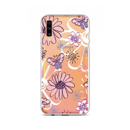 Zadný silikónový kryt na Samsung A70 Flowers