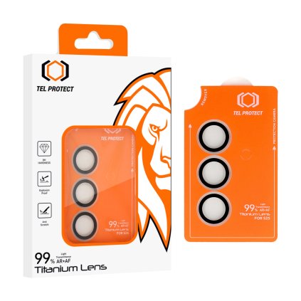 Tvrdené sklo Tel Protect Titanium Lens 99% AR na fotoaparát pre Samsung Galaxy S25 Plus transparentné