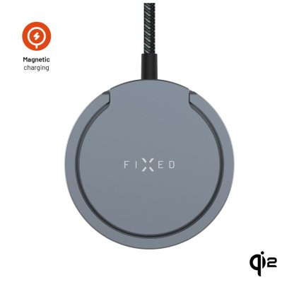 Bezdrôtová nabíjačka FIXED MagPad Pro s Qi2 podporou MagSafe a stojanom 15W šedá