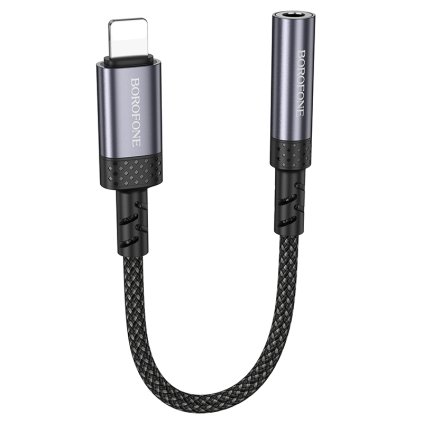 Adaptér Borofone BV24 Graceful Lightning na jack 3,5 mm šedý