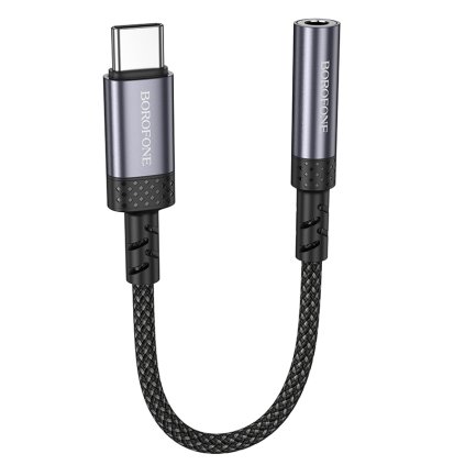 Adaptér Borofone BV24 Graceful USB-C na jack 3,5 mm šedý