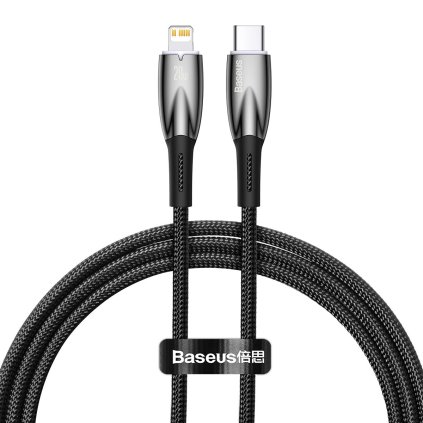 Datový kábel Baseus Glimmer Series Fast Charging USB-C - Lightning 20W 1m Čierny