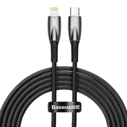 Dátový kábel Baseus Glimmer Series Fast Charging USB-C - Lightning 20W 2m Čierny