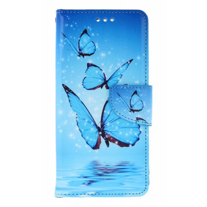Knižkové puzdro na Xiaomi Redmi Note 14 Modrí motýle
