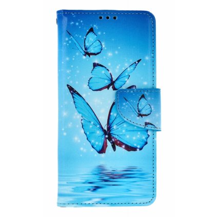 Knižkové puzdro na Samsung A36 Modrí motýle