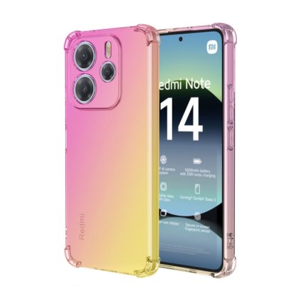 Zadný kryt na Xiaomi Redmi Note 14 Shock dúhový ružovo-žltý