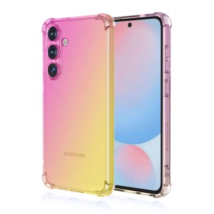 Zadný kryt na Samsung A36 Shock dúhový ružovo-žltý