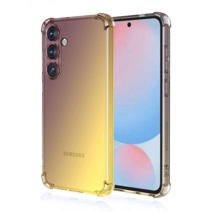 Zadný kryt na Samsung A36 Shock dúhový purpurovo-žltý
