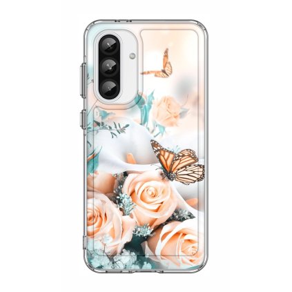 Zadný pevný kryt Image na Samsung A36 Ruža s motýľom