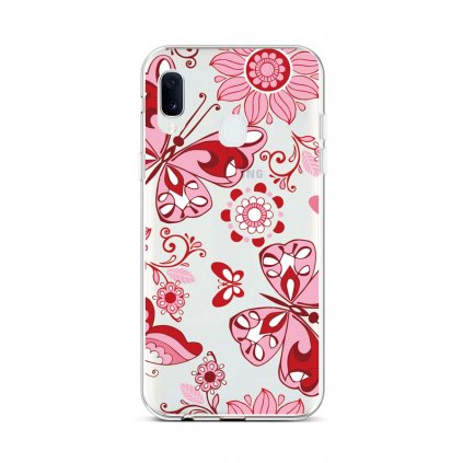 Zadný silikónový kryt na Samsung A20e Pink Butterfly