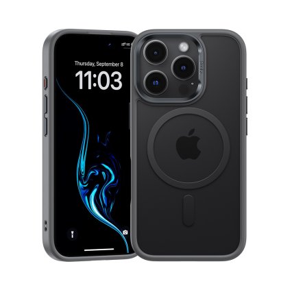 Zadný kryt Benks Magnetic Mist Metal Frame pre iPhone 16 Pro šedý