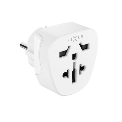 Adaptér FIXED EU Adapter 2 na zapojenie UK US AUS nabíjačiek do EU zásuviek biely