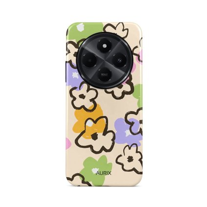 Luxusný kryt AURIX na Xiaomi Redmi 14C Flower Drawing