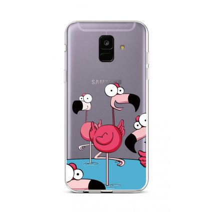 Zadný silikónový kryt na Samsung A6 Cartoon Flamingos