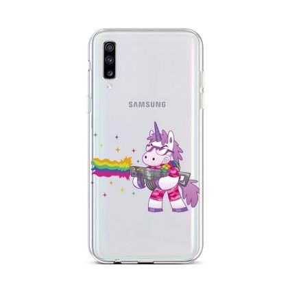 Zadný silikónový kryt na Samsung A70 Rainbow Gun