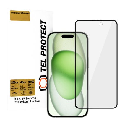 Tvrdené sklo Tel Protect 10X Privacy Titanium pre iPhone 16