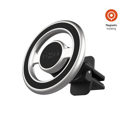 Magnetický kovový držiak FIXED MagMount Vent do ventilácie s podporou MagSafe, strieborný