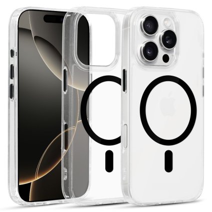 Zadný kryt Glossy Magsafe Clear iPhone 15 Pro Max čierny