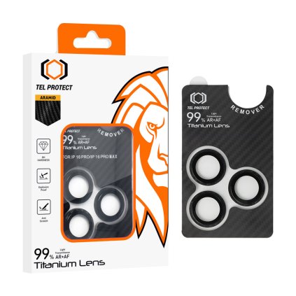 Tvrdené sklo Tel Protect Titanium Lens 99% AR Aramid Series na šošovky fotoaparátu pre Samsung Galaxy S25 Ultra