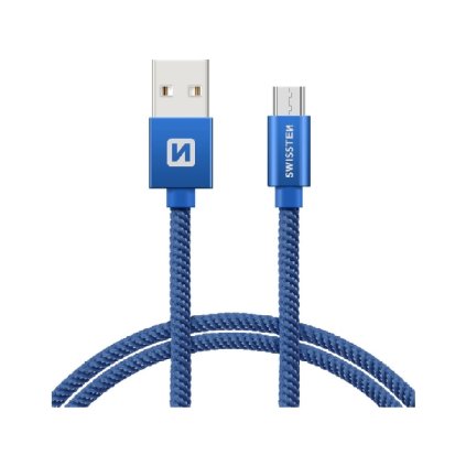 Dátový kábel Swissten microUSB 1,2 m modrý