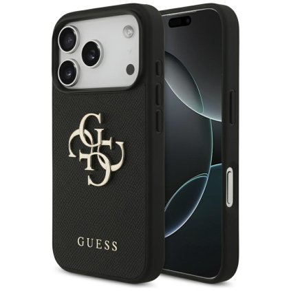 Guess Hardcase 4G Grained Big and Classic Logo iPhone 17 Pro cierne puzdro