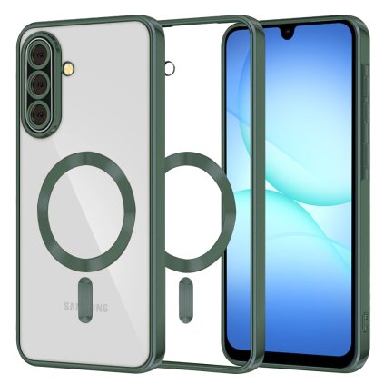 Techsuit Luxury Crystal MagSafe pre Samsung Galaxy A17 5G A17 4G tmavozelené puzdro