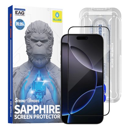 Blueo Premium Sapphire sklo 9H pre iPhone 16 Pro Max iPhone 17 Pro Max čierne