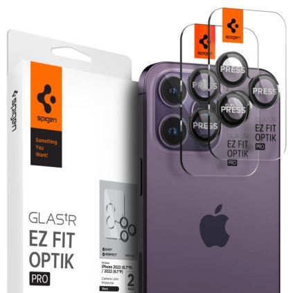 Spigen Optik.tR EZ Fit Pro sklo fotoaparátu 2 kusy iPhone 17 Pro Max čierna