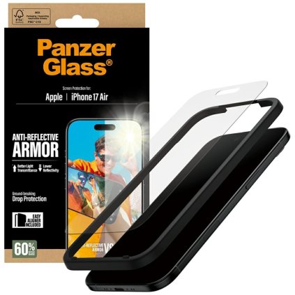 PanzerGlass Anti-Reflective Armor ochranné sklo s EasyAligner iPhone 17 Air matné priehľadné
