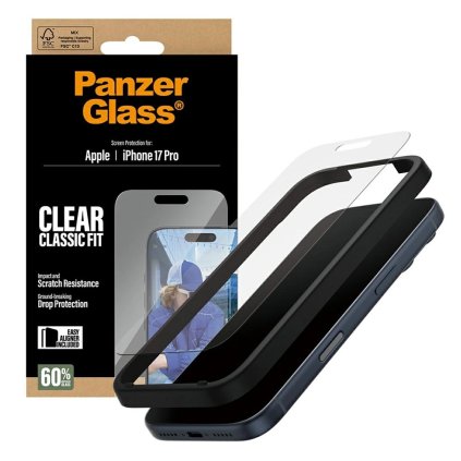 PanzerGlass® Classic Fit ochranné sklo s EasyAlignerom iPhone 17 Pro číre