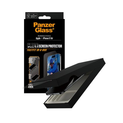 PanzerGlass Ultra-Wide Fit ochranné sklo s FASTFIT IN-A-BOX iPhone 17 Air čierna
