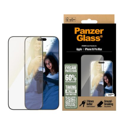 PanzerGlass Ultra-Wide Fit EyeCare ochranné sklo iPhone 16 Pro Max čierne