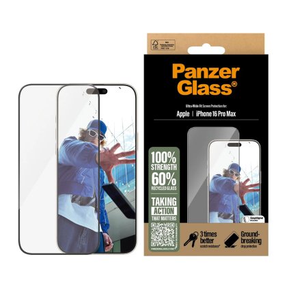 PanzerGlass Ultra-Wide Fit ochranné sklo iPhone 16 Pro Max čierne