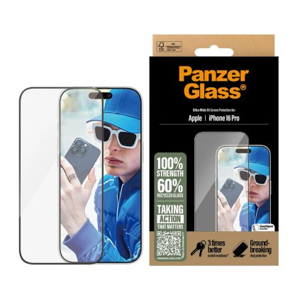 PanzerGlass Ultra-Wide Fit ochranné sklo iPhone 16 Pro čierne