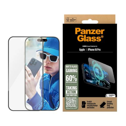 PanzerGlass Ultra-Wide Fit herné ochranné sklo iPhone 16 Pro matná čierna
