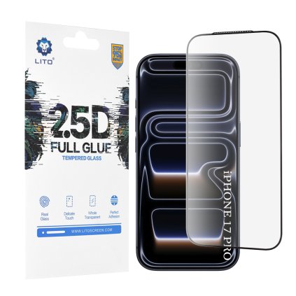 Lito 2.5D FullGlue sklo pre iPhone 17 Pro čierne
