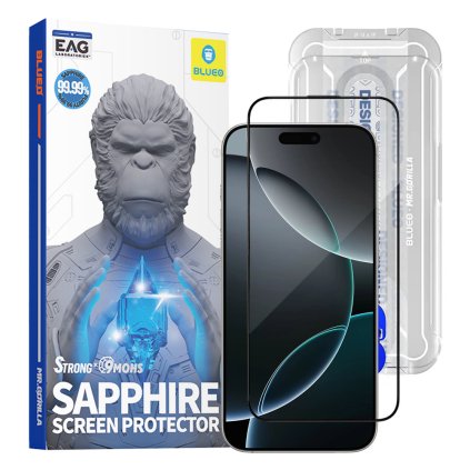 Blueo Premium Sapphire Nepraskajúce Poškriabaniu Odolné 9H Sklo iPhone 16 Pro iPhone 17 iPhone 17 Pro Čierna