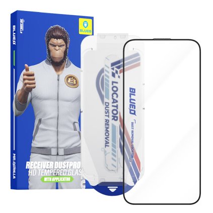 Blueo anti-dust HD sklo s aplikátorom pre iPhone 16 Pro/17/17 Pro čierne