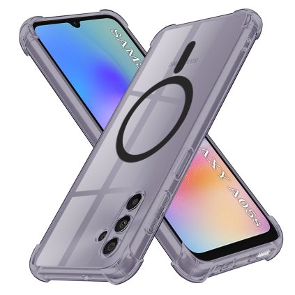 Techsuit Shockproof priehľadné silikónové puzdro MagSafe Samsung Galaxy A05s dymovo čierna