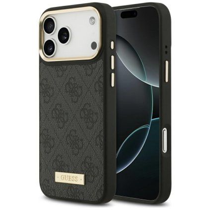 Guess Hardcase 4G Logo Plate MagSafe iPhone 17 Pro Max čierny