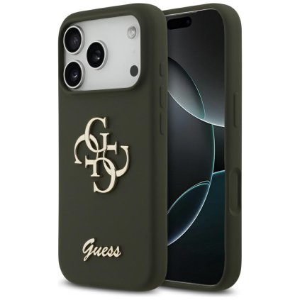Guess Silikónové Puzdro Big 4G Script GUHCP17XSC4GSMA iPhone 17 Pro Max khaki