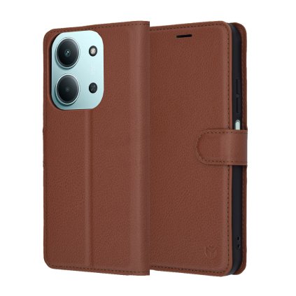 Puzdro z kože Techsuit pre Xiaomi Redmi 15C 4G 5G Poco C85 4G hnedé