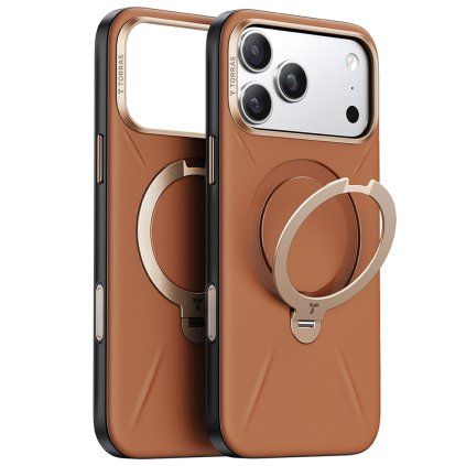 Torras QPRO Kožené puzdro iPhone 17 Pro Max hnedé