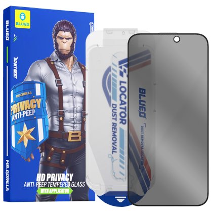 Blueo Anti Peep Privacy Glass s aplikátorom Pre iPhone 16 17 Pro Max čierna